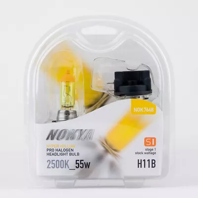 H11B Headlight Bulbs Nokya Hyper Yellow 2500K 55W (Stage 1) 1 PAIR NOK7648 • $23.95