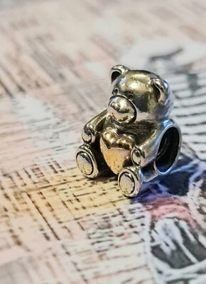 $45.66 • Buy Authentic Pandora Silver & 14ct Gold L/E ‘Bear My Heart’  Teddy Charm 791166