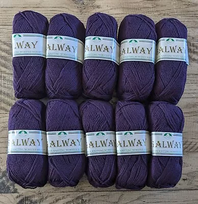 10 Skeins Plymouth Galway Worsted Wool Yarn Purple 100 Grams. (4Z) • $20