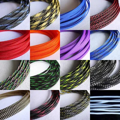 3~50mm Braided Cable Sleeving/Sheathing-Auto Wire Harnessing Sleeve Colourful • $2.09