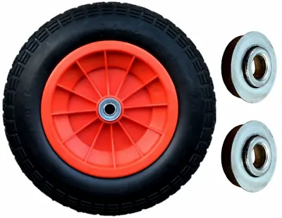 3.50-8 Orange 14  Puncture Proof Launching Trolley Wheel Solid 12mm Bearings • £19.95