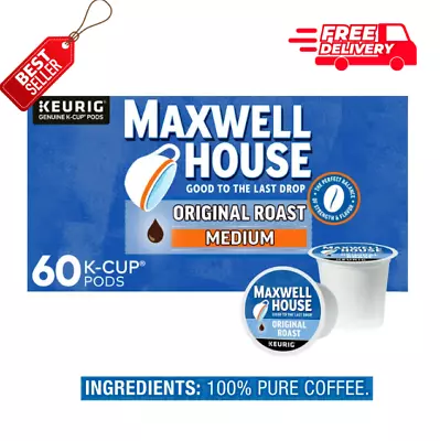 Maxwell House Original Roast Medium Roast K-Cup Coffee Pods 60 Ct. Box Us • $21.49