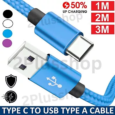 USB-A To Type C Cable PD Fast Charging Cord Data Charger For Samsung 1M 2M 3M • $14.49