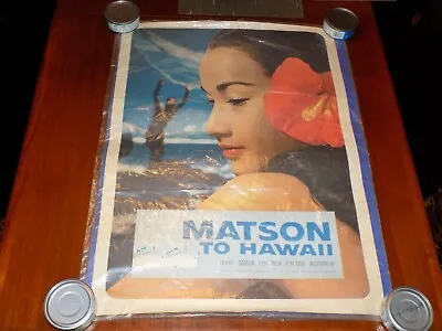 Vintage Matson Female Polynesian Steamship Company Travel Poster • $150