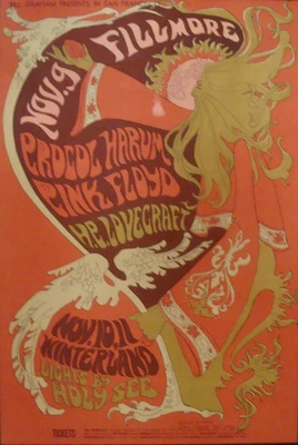 $1750 • Buy PINK FLOYD BG 92 OP 1 Concert Poster FILLMORE BILL GRAHAM Nicholas KOUNINOS 1967