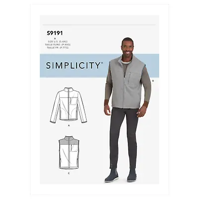 Simplicity Sewing Pattern S9191 Men's Waistcoats And Jacket • £15.60