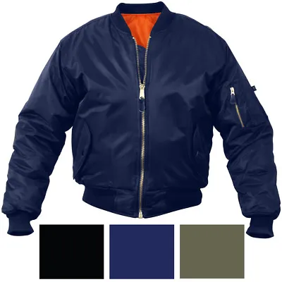 $47.99 • Buy Kids Bomber MA-1 Flight Jacket Military Army Coat Reversible With Orange Lining