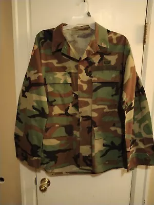 Nice Us Army Jacket Large Long Green Fatigue Camo Never Worn • $14.99