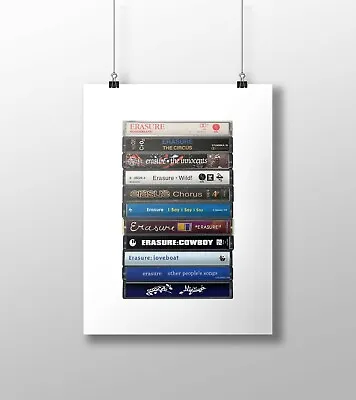 Erasure Poster: Cassette Print Erasure Albums Fan Gift Art • £16.49