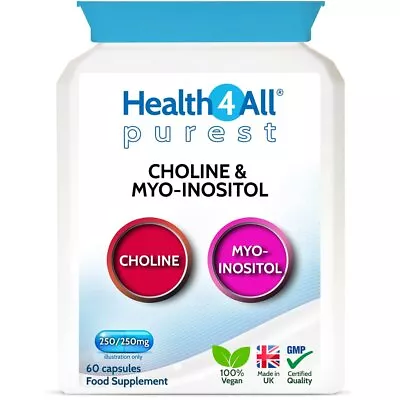 Purest Choline & Myo-Inositol 250/250mg Capsules | LIVER HEALTH | MEMORY • £8.99