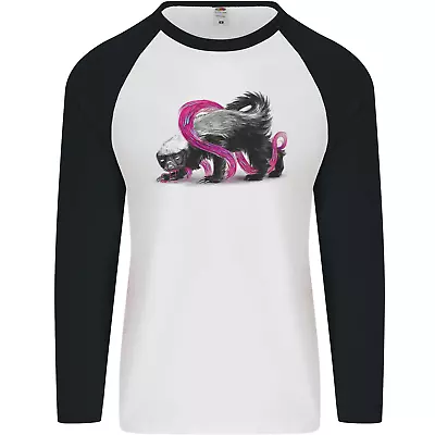 Honey Badger Mens L/S Baseball T-Shirt • £9.99