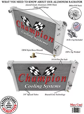 Rel Champion 2 Row Radiator-1984-1990 Chevrolet Corvette Small Block V8 Engine • $208