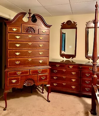 Banded Mahogany Bedroom Set Sold Wood Timeless Rich Design Estate Quality • $14000