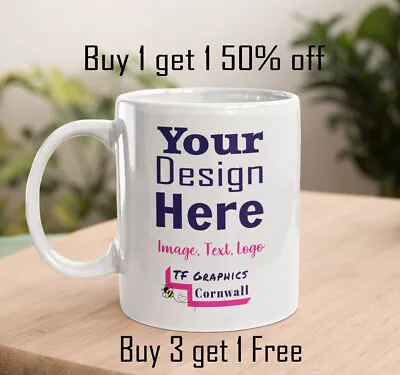 Personalised Mug Photo Custom Cup Design Name Text Christmas Eid Gift Birthday • £7.49