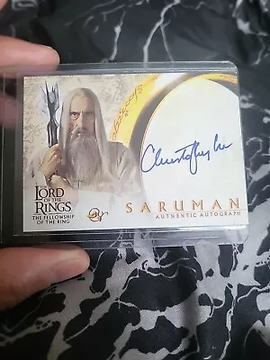 CHRISTOPHER LEE As SARUMAN Lord Of The Rings Autographed TOPPS TRADING CARD FOTR • £399