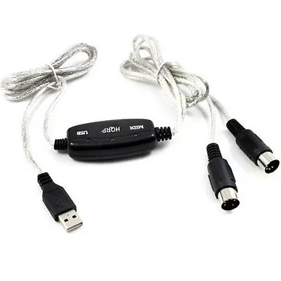HQRP USB IN-OUT MIDI Interface Cable Converter PC To Music Keyboard Adapter Cord • $6.95