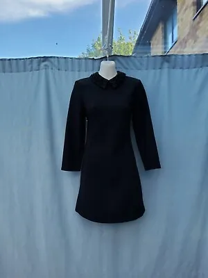 £12.50 • Buy Topshop Black Embellished Collared Mini Shift Dress UK 8 New