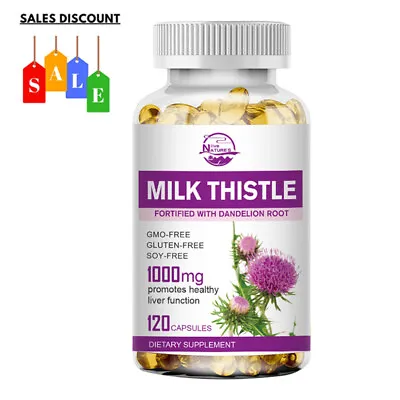 Organic Vitamin Milk Thistle Extract 1000mg Extra Strength Liver Cleanse 120Caps • $12.99