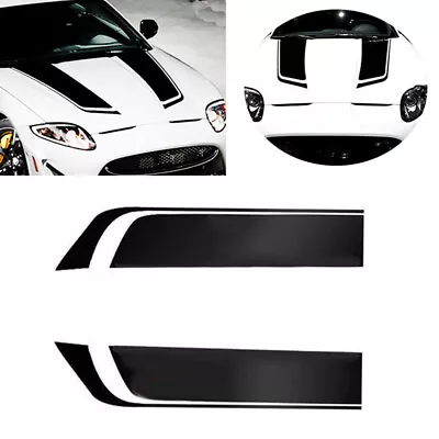 2PCS Universal SUV Car Hood Stripe Decal Auto Vinyl Bonnet Sticker Decor Trims • $9.20