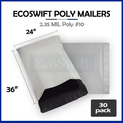 30 24x36 LARGE EcoSwift White Poly Mailers Shipping Envelopes Self Sealing Bags • $21.99