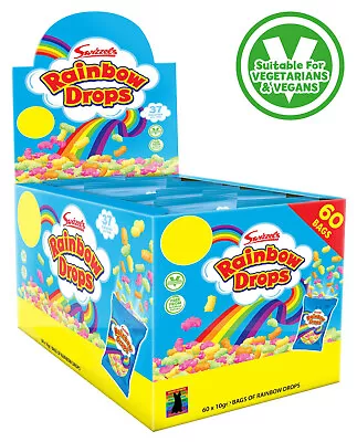 Swizzels RAINBOW DROPS Mini Bags - VEGAN Sweets Retro Party Bags Wedding  • £14.50