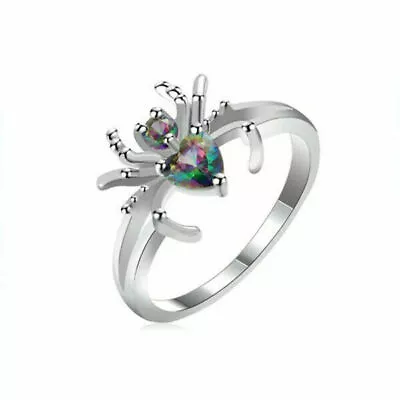 Gorgeous Mystic Topaz Silver Ring Wedding Women Rings Jewelry Gifts Size 6-10 • $2.35