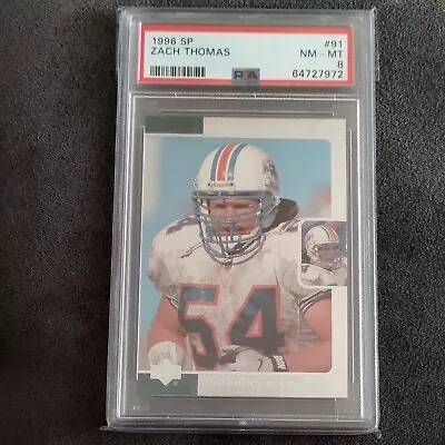 $20 • Buy 1996 SP Zach Thomas RC Rookie PSA 8 #91