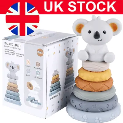 Stacking Rings Teether Toy Strees Bath Toy Stacker Blocks For Training UK • £9.89