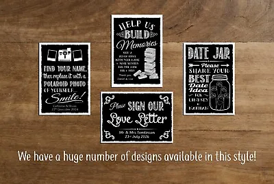 £5 • Buy Wedding GUEST BOOK And Alternatives SIGN Poster Print - Chalkboard Chalk Style