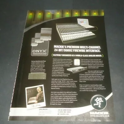 MACKIE ONYX ANALOGUE MIXERS-2004 Original Advert • £4.99