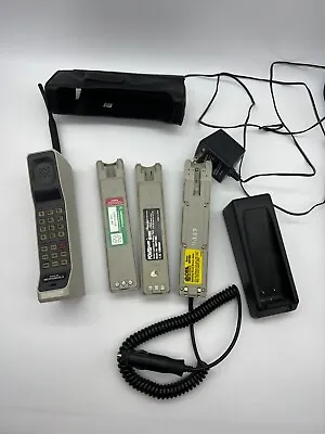 Vintage Motorola Brick Cellular Phone F09LFD8435AG W/ Charger Batteries TESTED • $599