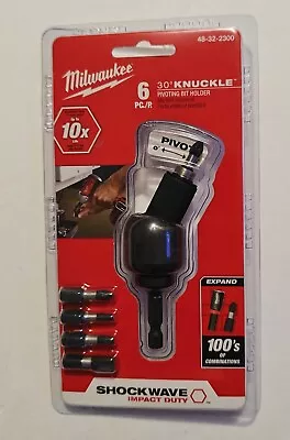 Milwaukee Tool 30 Degree Knuckle Pivoting Bit Holder With 5 Bits Impact Duty NEW • $12.88