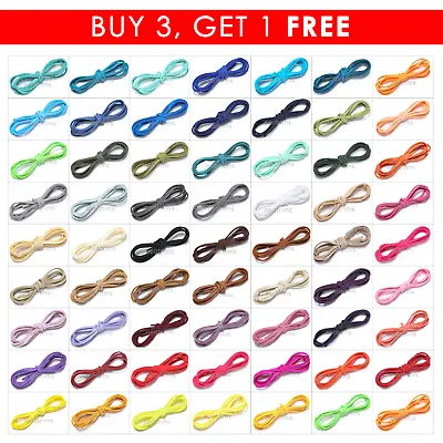 Faux Suede Leather Cord Flat String ThongJewellery Bracelet Craft3mm61 Colors • £2.50