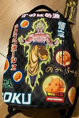 $135 • Buy Sprayground Dragon Ball Z Neon Trip Goku Backpack (dlxsv) New With Tags In Bag