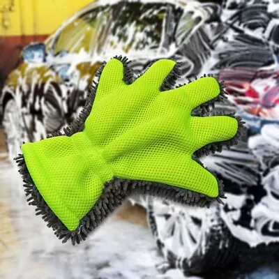 Soft Car Accessories Drying Washing Car Washing Gloves Cleaning 5-Finger Brush • $11.68