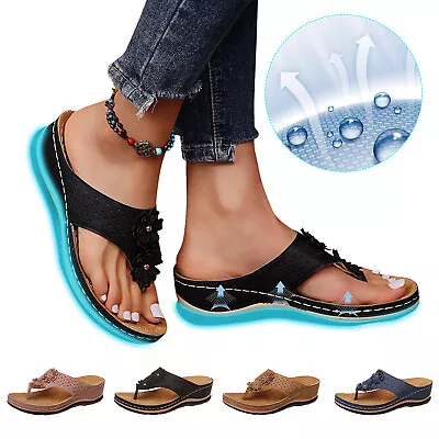 Flip Flops Women Summer Roman Comfy Sandals Flat Bottomed Slip On Clip Toe  • $18.99