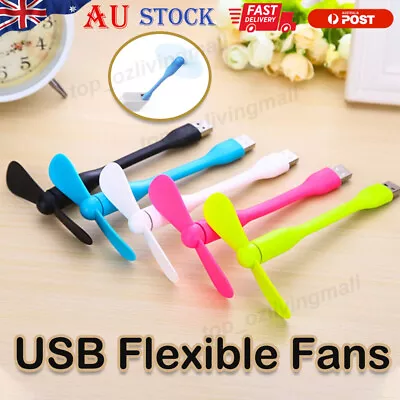 USB Flexible Fans Mini Portable Cooling Fans For Power Bank Laptop PC AC Charger • $4.85