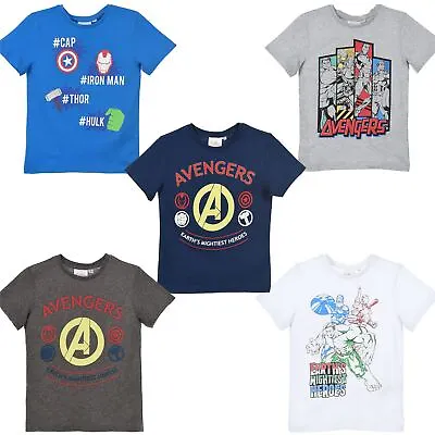 Boys Kids Marvel Avengers Short Sleeve T Shirt Age 4-10 Years • £4.95