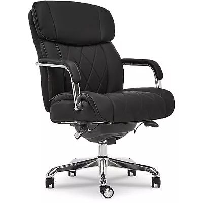 La-Z-Boy Sutherland Ergonomic Faux Leather Swivel Computer Desk Chair Black • $291.66