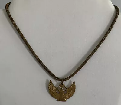 Vintage Miriam Haskell Egyptian Revival False Goddess Isis Pendant Necklace • $75