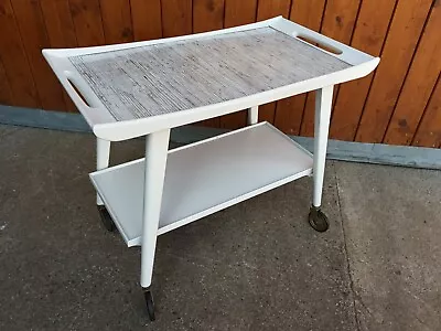 Serving Trolley Tea 60er Table Side White Danish BAR Mid Century 60s • $149.18