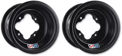 DWT Black A5 ATV Rear Wheel Rims PAIR 8  8x8 3+5 4/115 YFZ450 Raptor 700 Banshee • $169.95