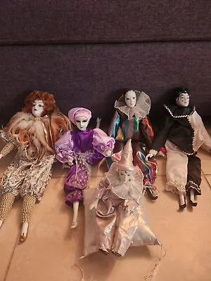 Vintage Porcelain Court Jester And Doll Lot Of 5 • $125