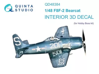 1/48 Quinta Studios 3D Interior Decal #48384 F8F-2 Bearcat For HBS Kit • $19.99