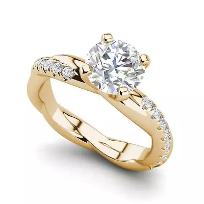 Twist Rope Style 0.75 Carat VS2/H Round Cut Diamond Engagement Ring Treated • $1070.20