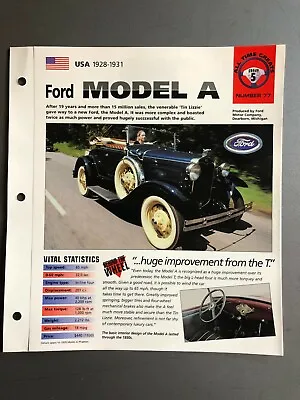 1928 - 1931 Ford  Model A Convertible IMP Hot Cars Spec Sheet / Folder Brochure • $14.95