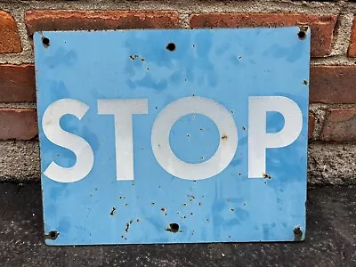 Vintage Stop 3m Reflective Sign Railroad Hazard Nolan Company • $35
