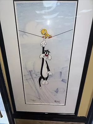 Tweety & Slylvester Signed Virgil Ross No More Piddies Cartoon Cel Certified • $750