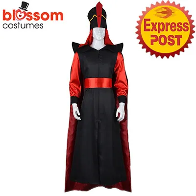 N1030 Jafar Evil Aladdin Genie Live Action Arabian Prince Cosplay Mens Costume • $48.35