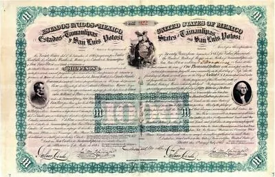 Two Presidents Bond - Tamaulipas And San Luis Potosi - Mexican Stocks & Bonds • $1285